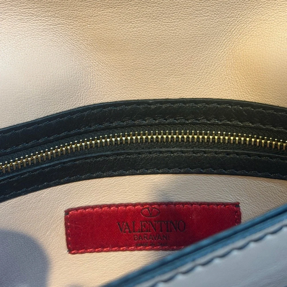 Valentino Rockstud Leather Clutch with Gold Accents - Picture 7 of 9